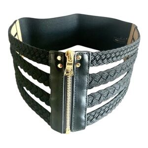 BCBG waist belt with gold zipper